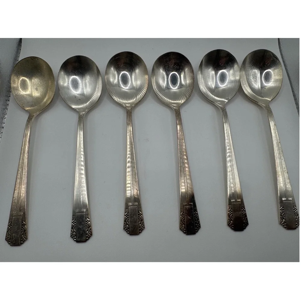Oneida Silver Park Lane Teaspoons Wm A Rogers Silverplate 1936 Set of 6 Vintage